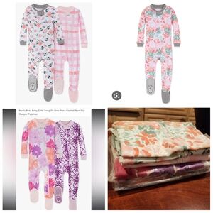Lot of 7 NWT Burt's Bees Organic Cotton Snug Fit Footed Sleeper Set